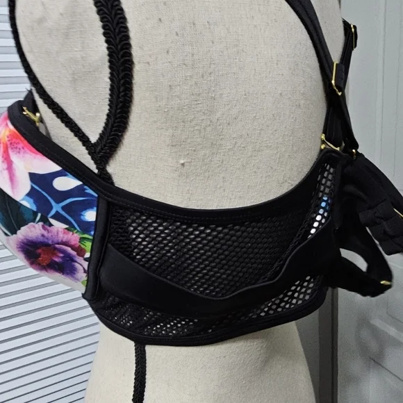 Swimsuits for All Swim Sexy Floral Print Mesh Bikini - Picture 3 of 11